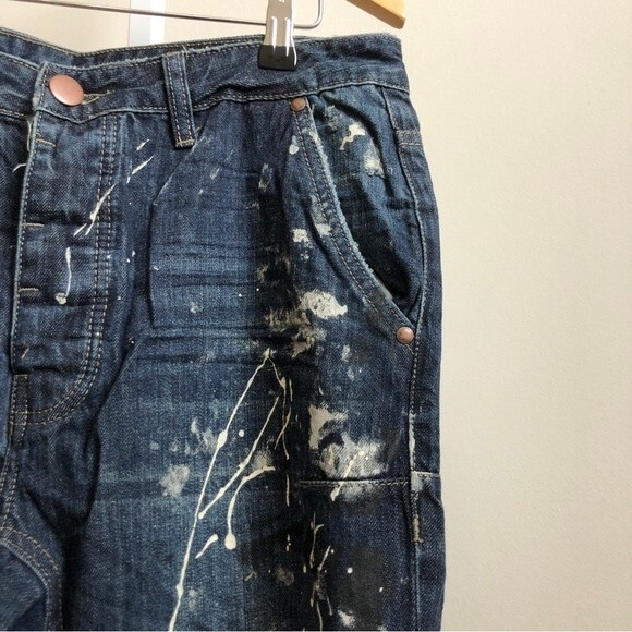 One Teaspoon Mens Jeans 32 R RELAXED TAPERED COWBOY MR GOLDS Revolve Artsy Dark - Picture 7 of 16